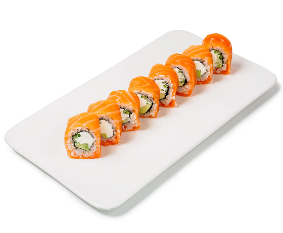 Ролл филадельфия с огурцом и авокадо 1