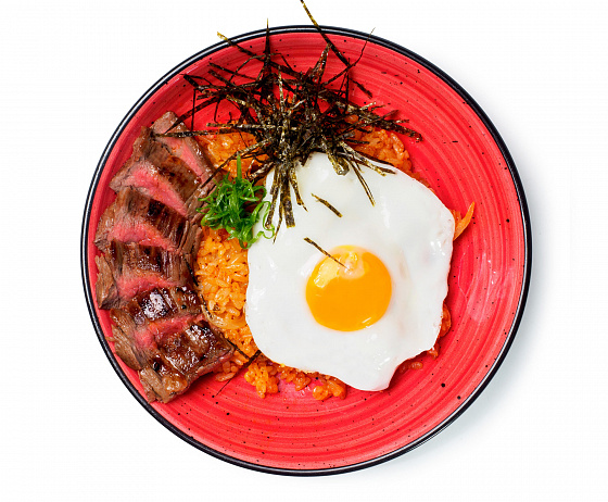 Рис кимчи с мраморной говядиной 1